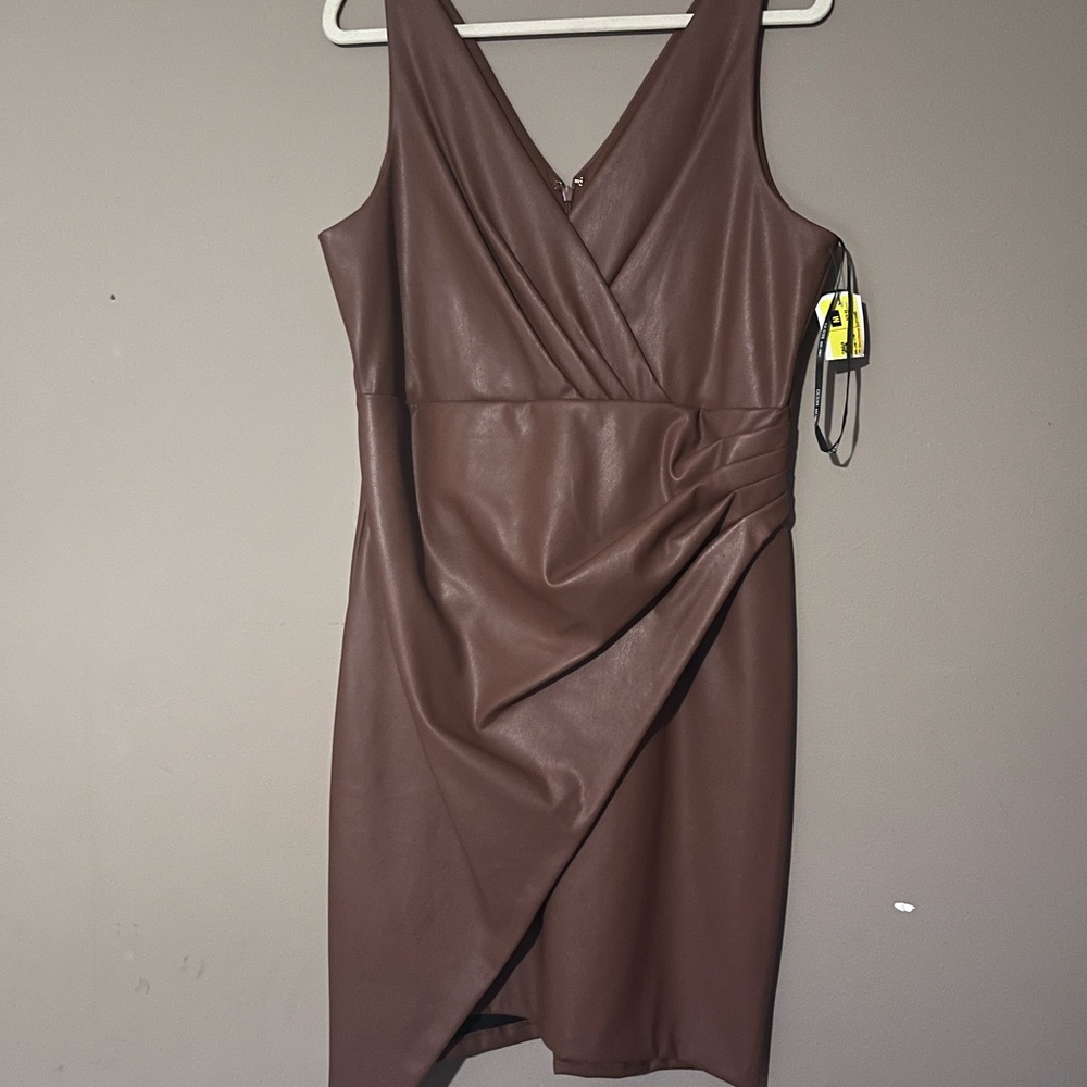 Guess Asymmetrical Brown Dress
